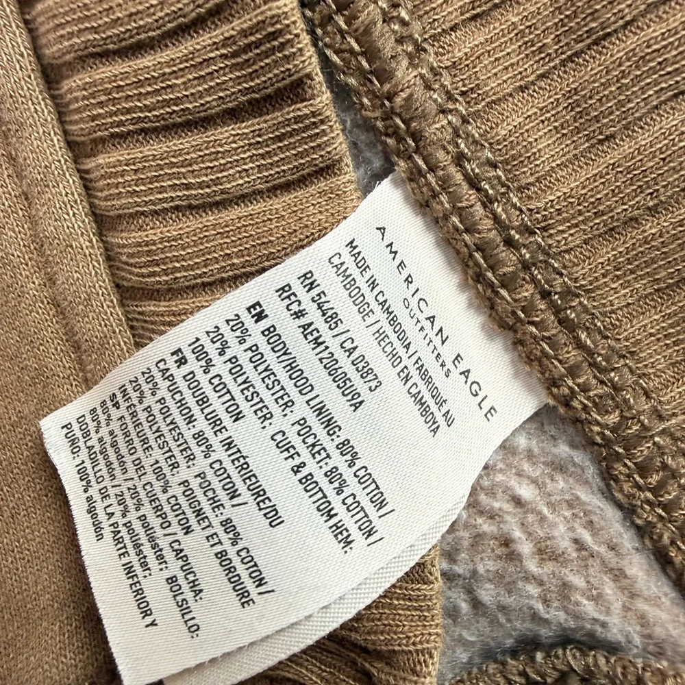 American Eagle Outfitters Beige Washed Crewneck Pullover Size XS